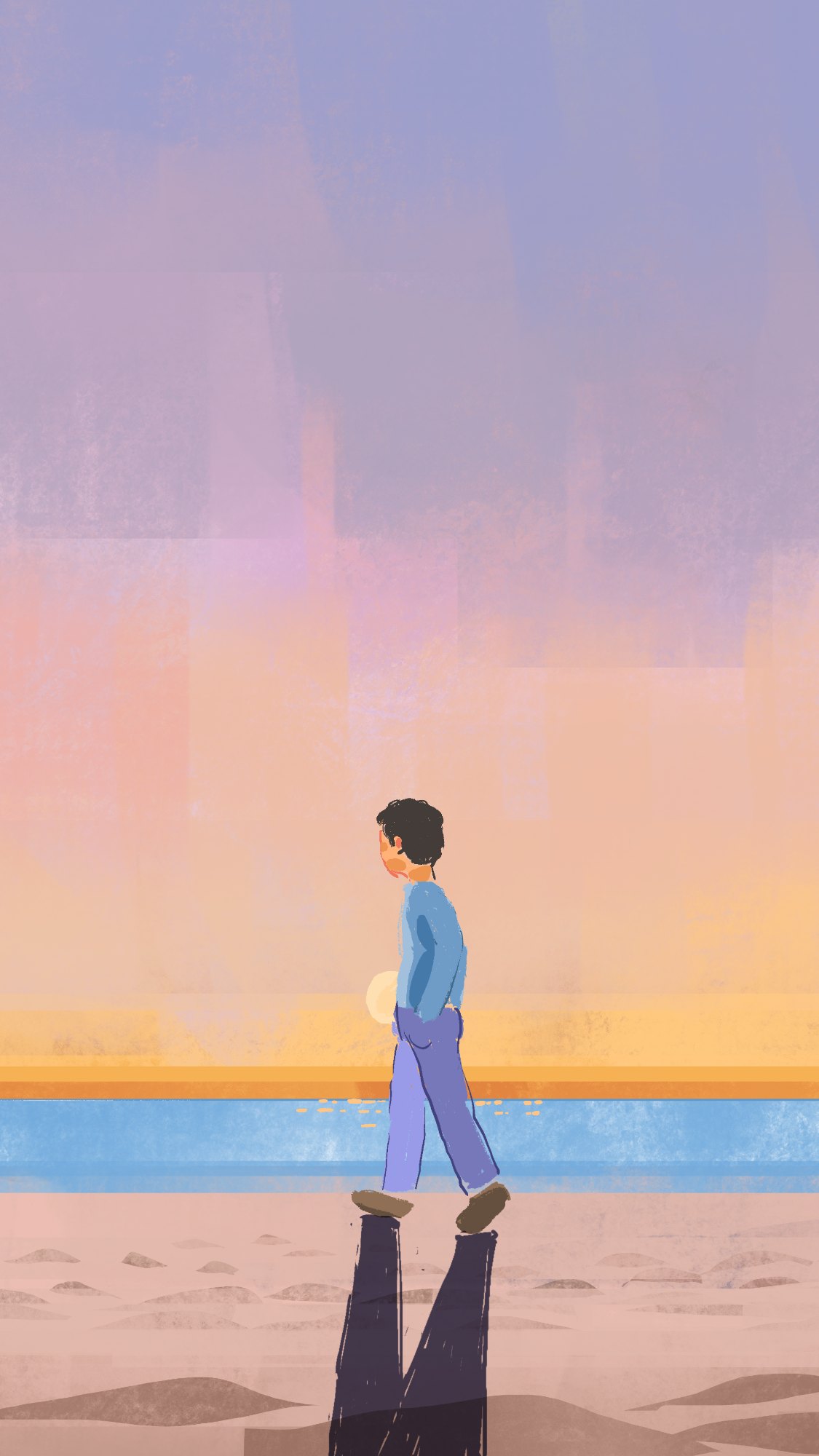 Beach sunset walk
